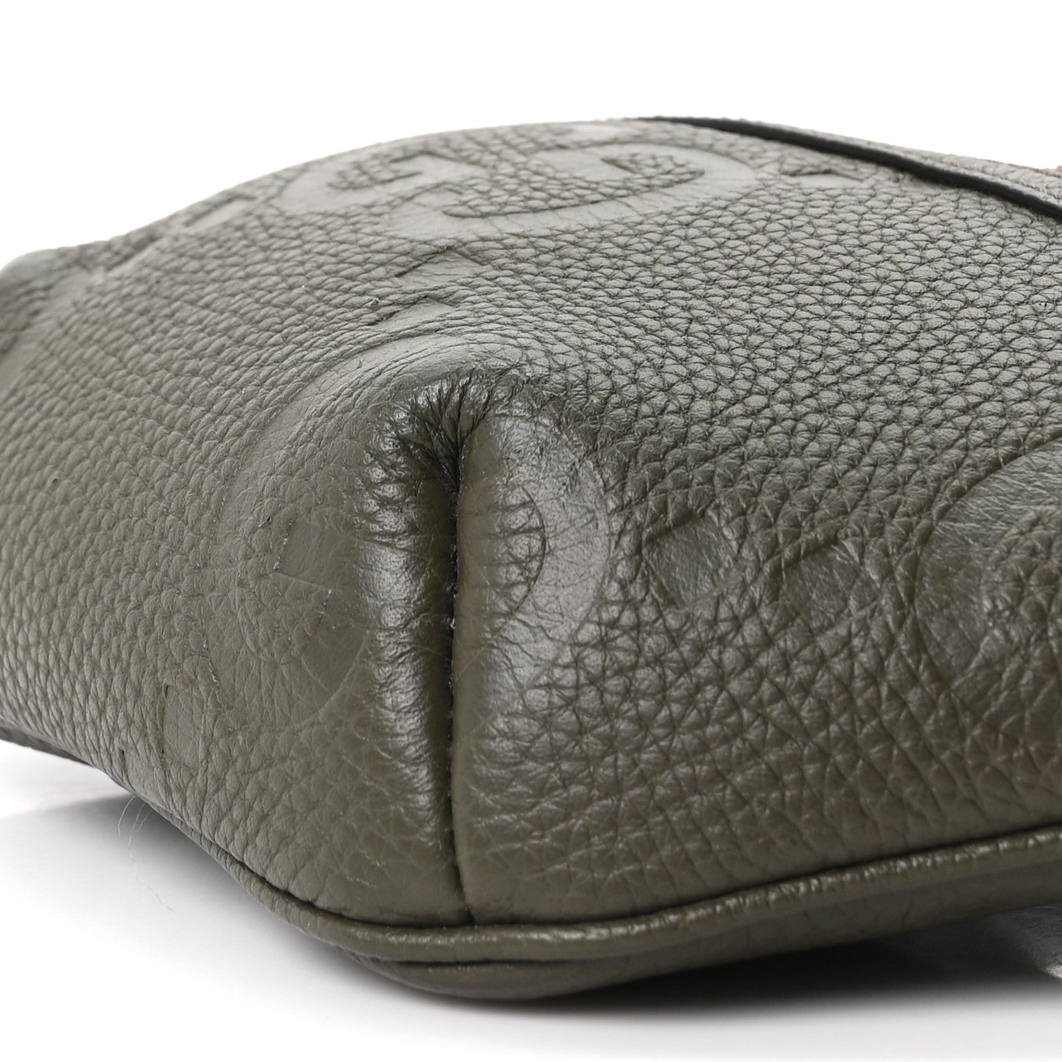 Piuma Calfskin Jumbo GG Embossed Small Belt Bag Dark Green