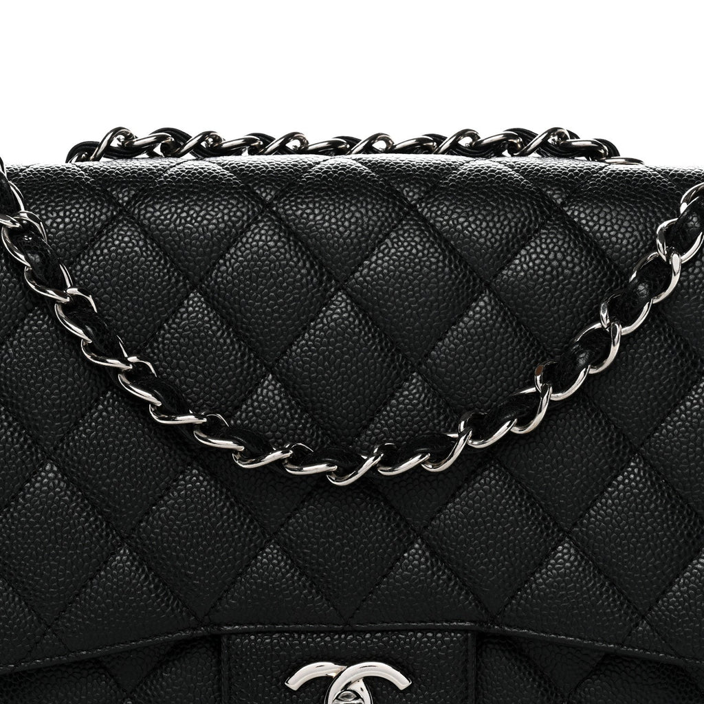 Caviar Quilted Jumbo Single Flap Black