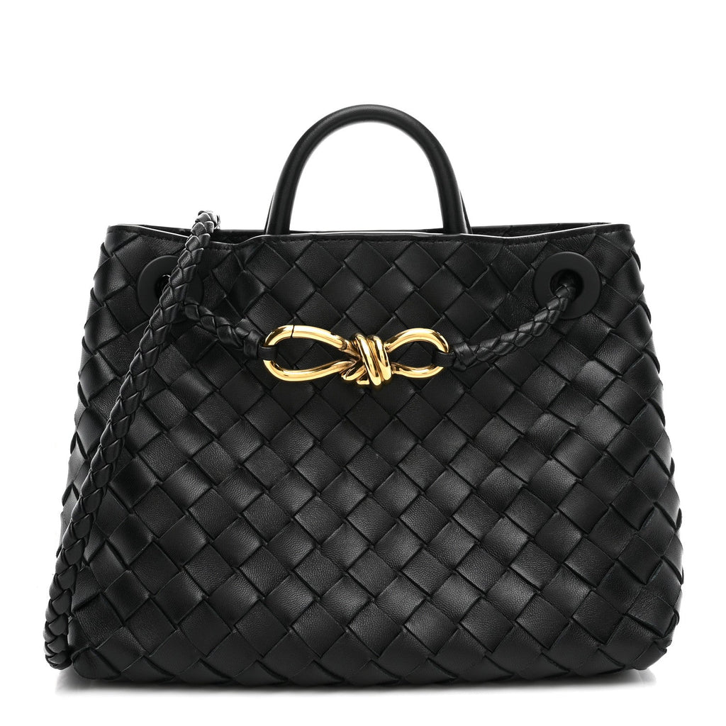 Nappa Intrecciato Small Andiamo Shoulder Bag Black