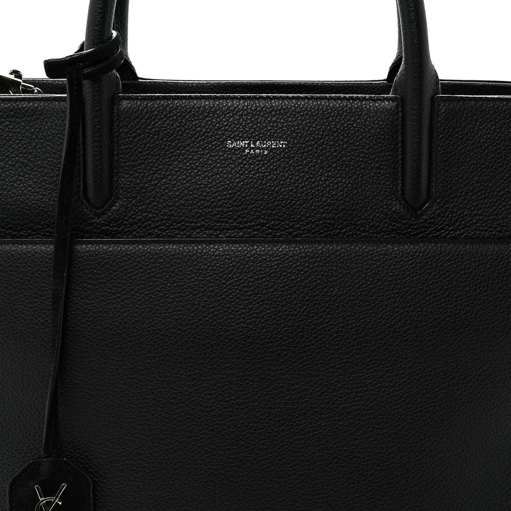 Grained Calfskin Medium Rive Gauche Cabas Black