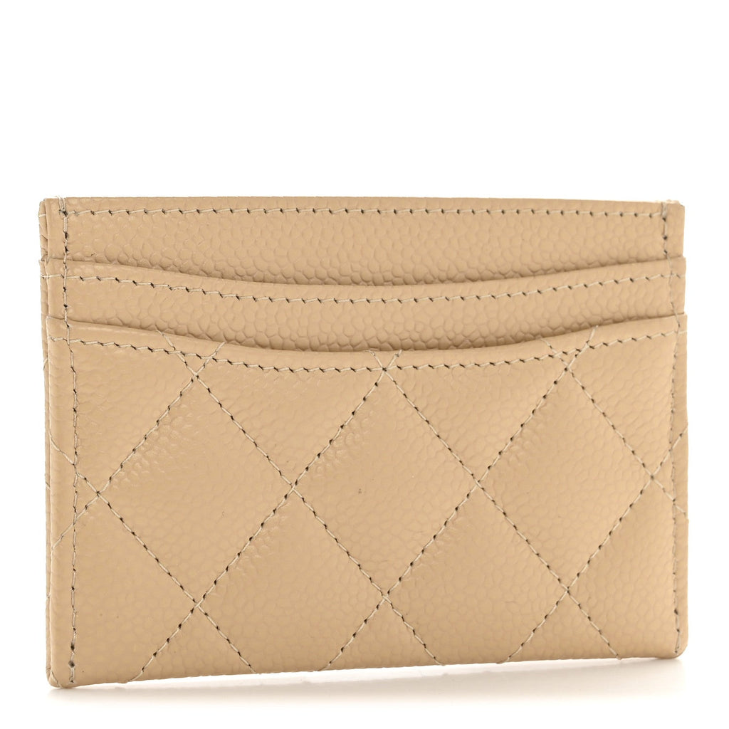 Caviar Quilted  Holder Beige