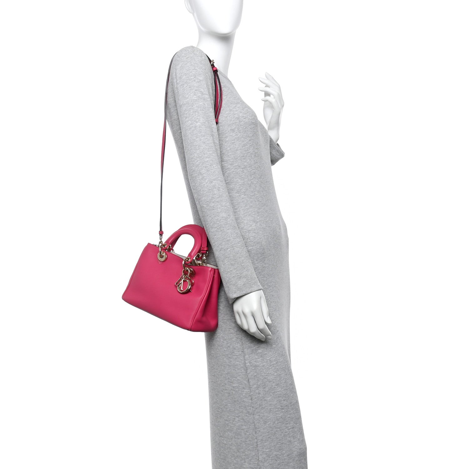 Calfskin Mini Diorissimo Tote Fuchsia