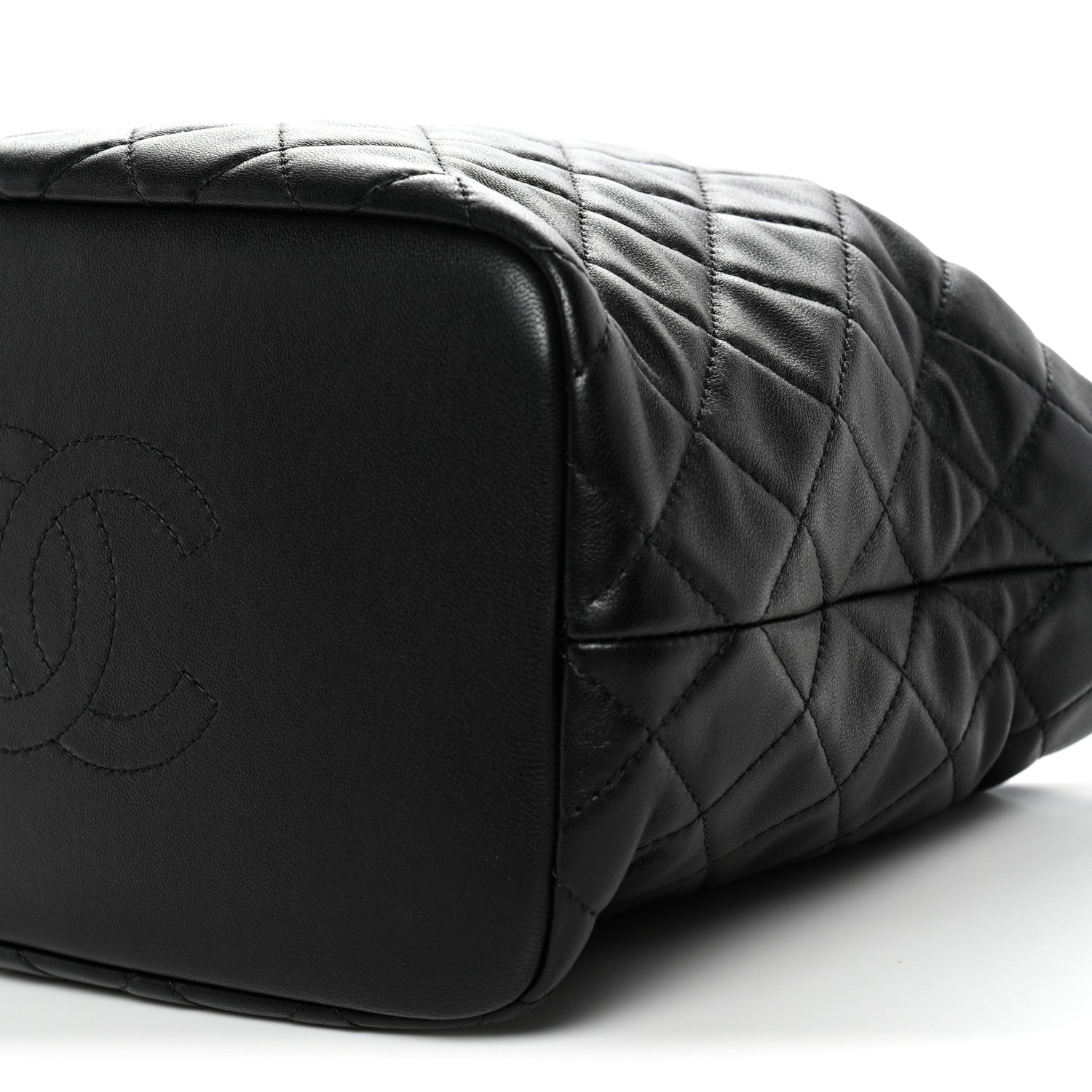 Lambskin Quilted Large Perfect Meeting Hobo Black