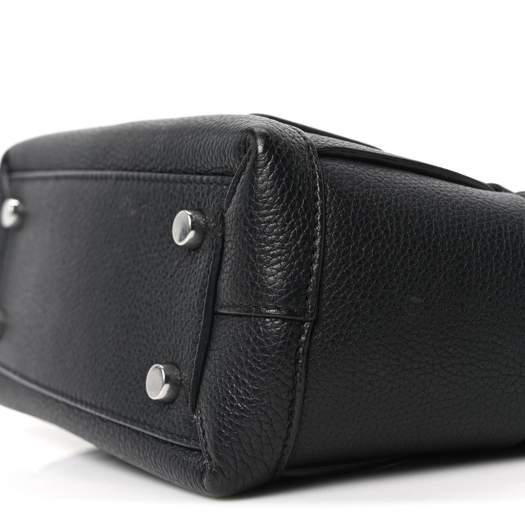 Grained Calfskin Mini Maxi Intrecciato Arco 33 Black