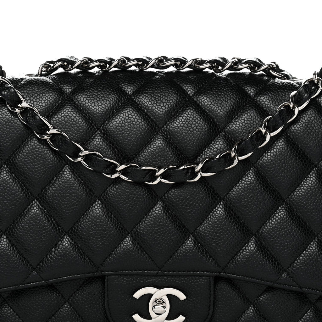 Caviar Quilted Jumbo Single Flap Black