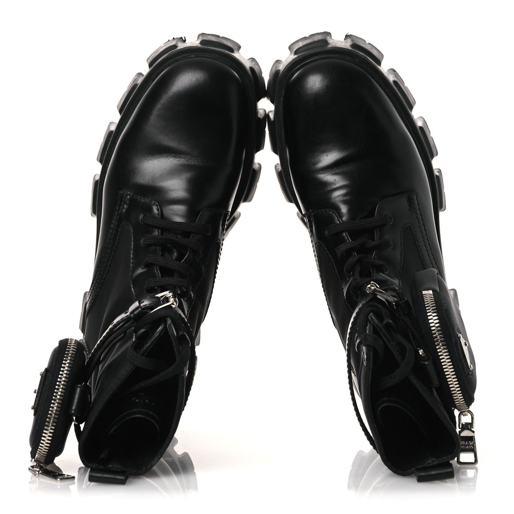 Spazzolato Rois Nylon Metal Triangle Logo Monolith Pouch Pocket 55mm Boots 40.5 Black