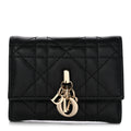 Lambskin Cannage My Dior Veronia Wallet Black