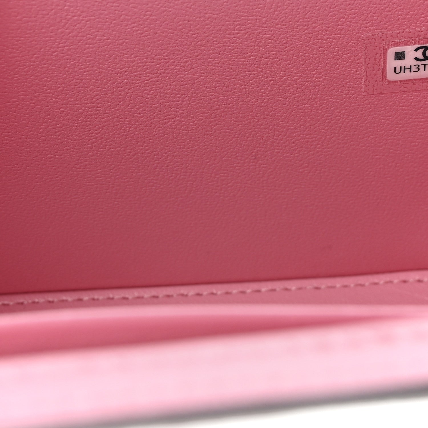 Lambskin Quilted Small Top Handle Vanity Case With Chain Pink