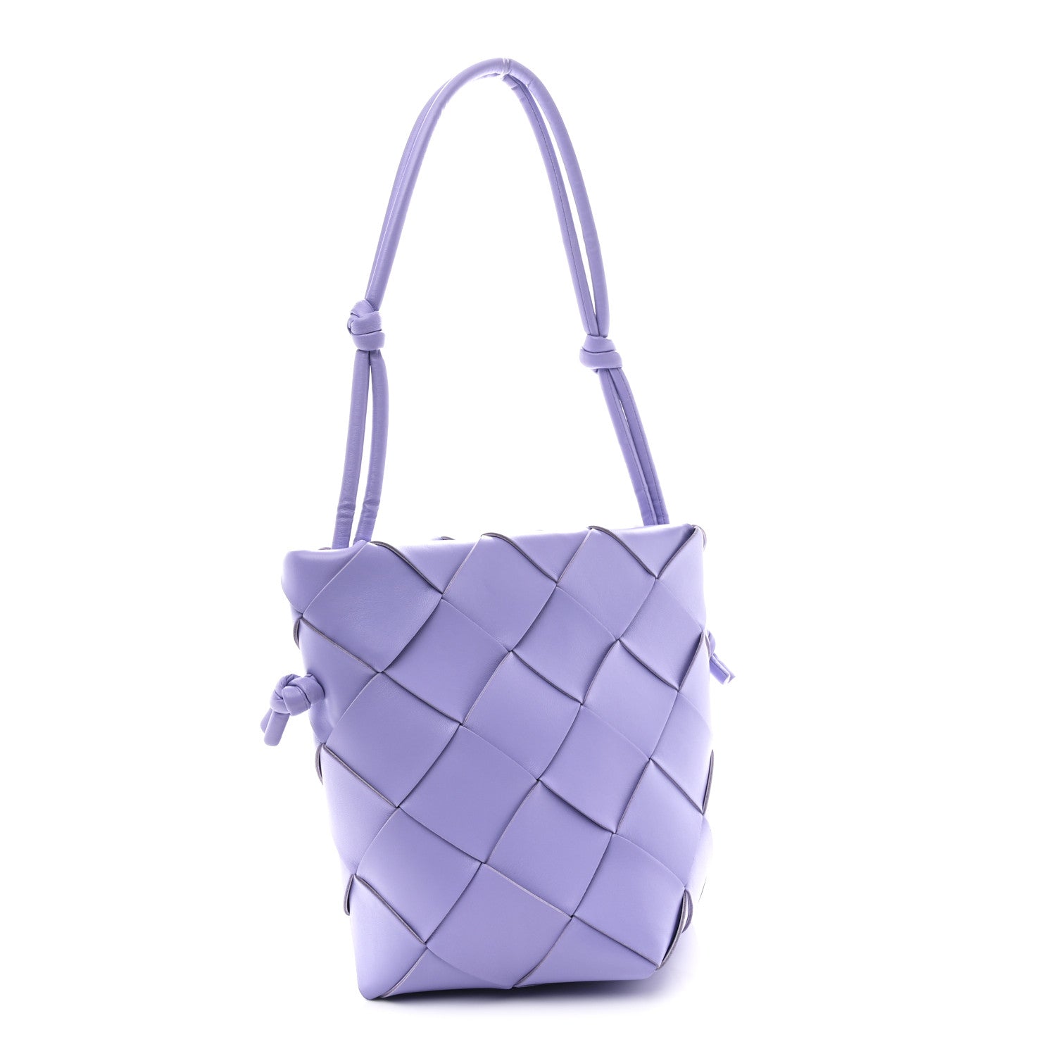Nappa Maxi Intrecciato Clasp Bucket Bag Wisteria