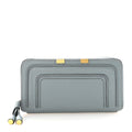 Grained Calfskin Marcie Long Zip Around Wallet Cloudy Blue