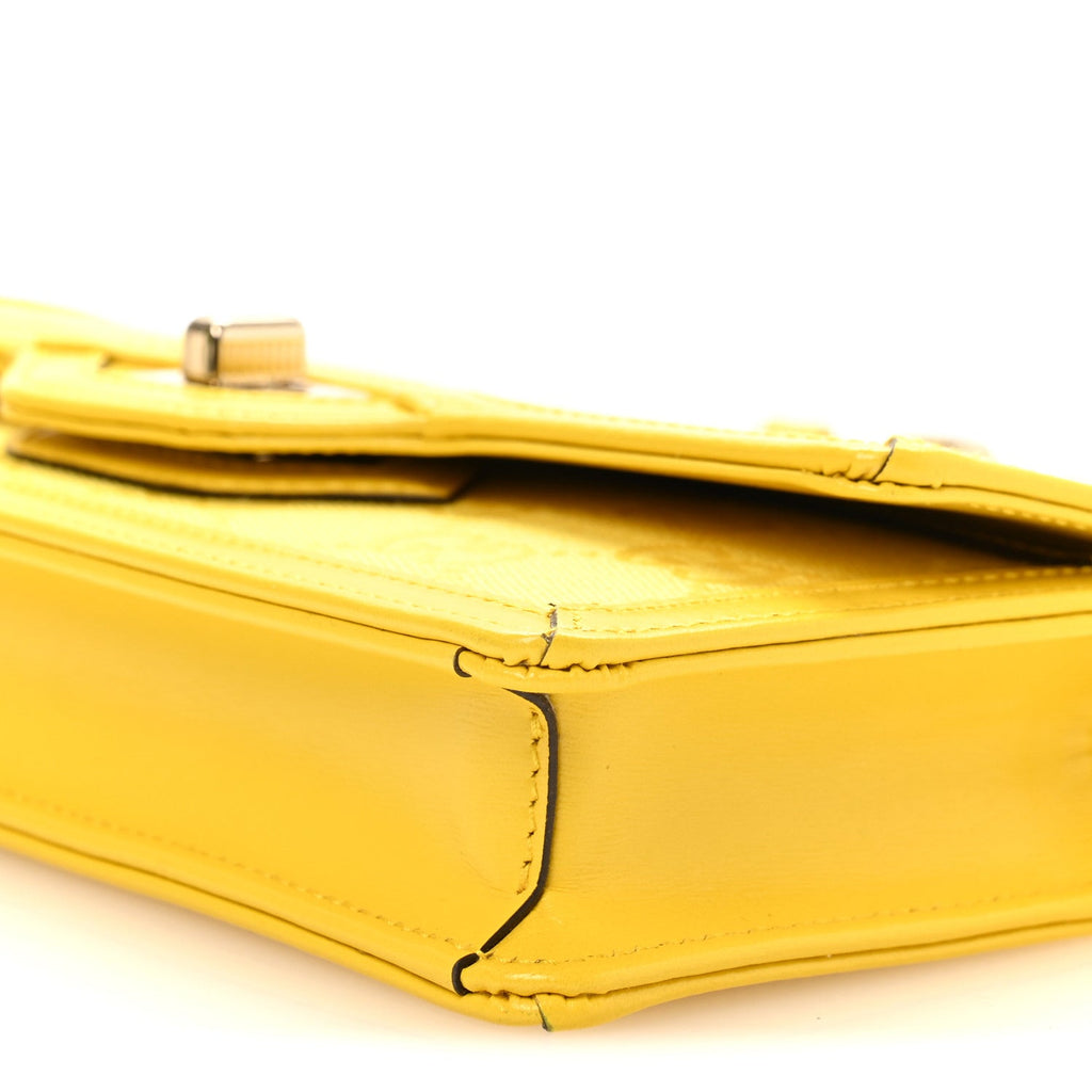 GG Monogram Scratch Lux Calfskin Mini Luce Shoulder Bag Yellow