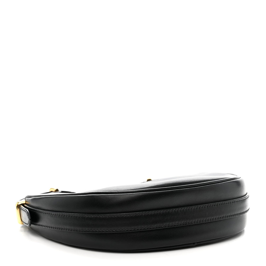 Soft Calfskin Arque Shoulder Bag Black