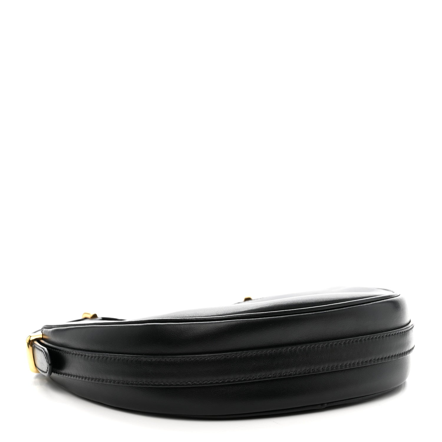 Soft Calfskin Arque Shoulder Bag Black