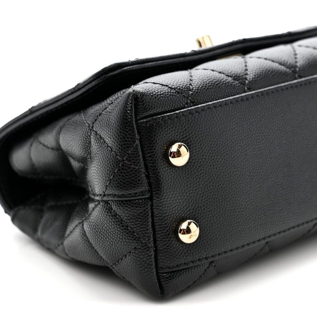 Caviar Quilted Extra Mini Coco Handle Flap Black