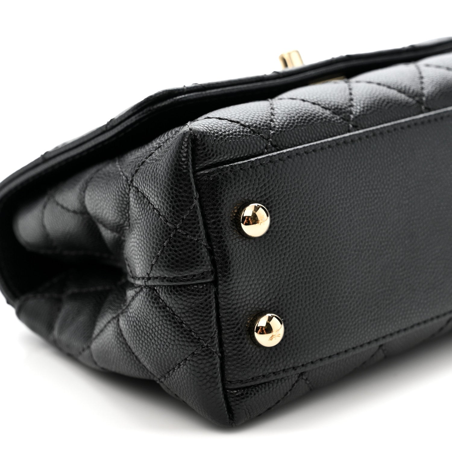 Caviar Quilted Extra Mini Coco Handle Flap Black