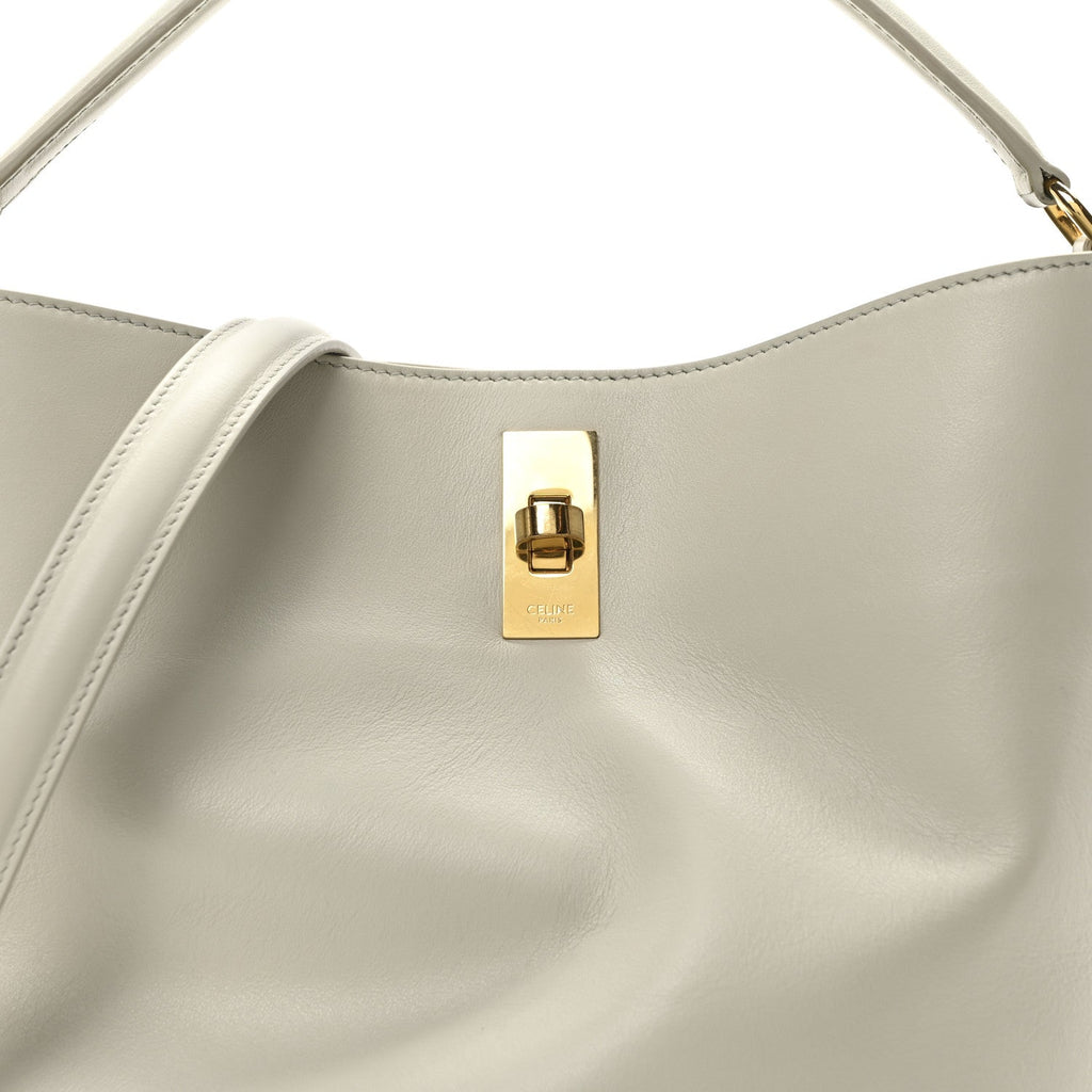 Smooth Calfskin Bucket 16 Light Stone