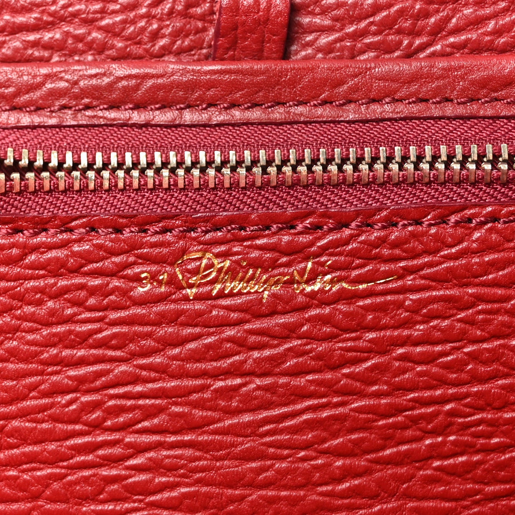 Textured Calfskin Medium Pashli Satchel Crimson