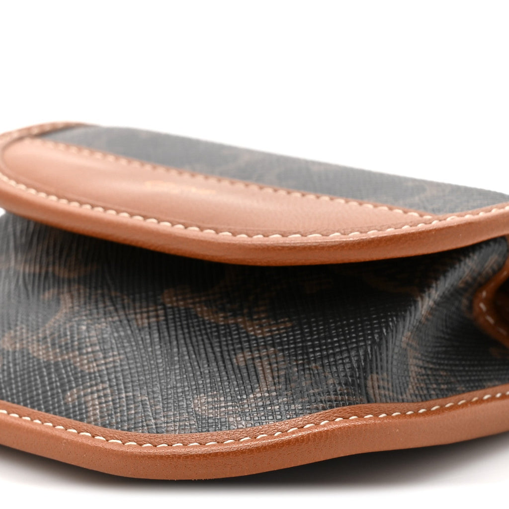 Canvas Calfskin Triomphe Airpod Case Tan