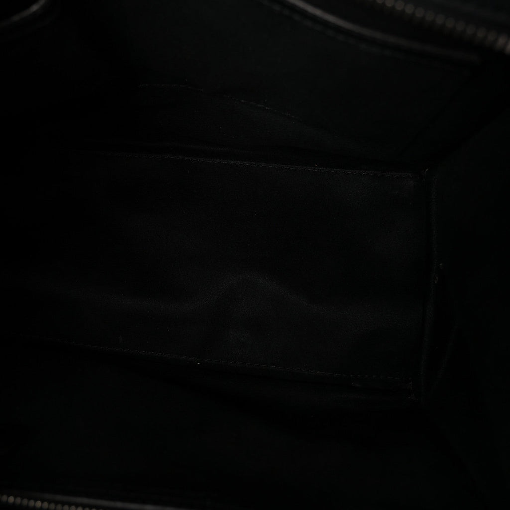 Drummed Calfskin Micro Luggage Black