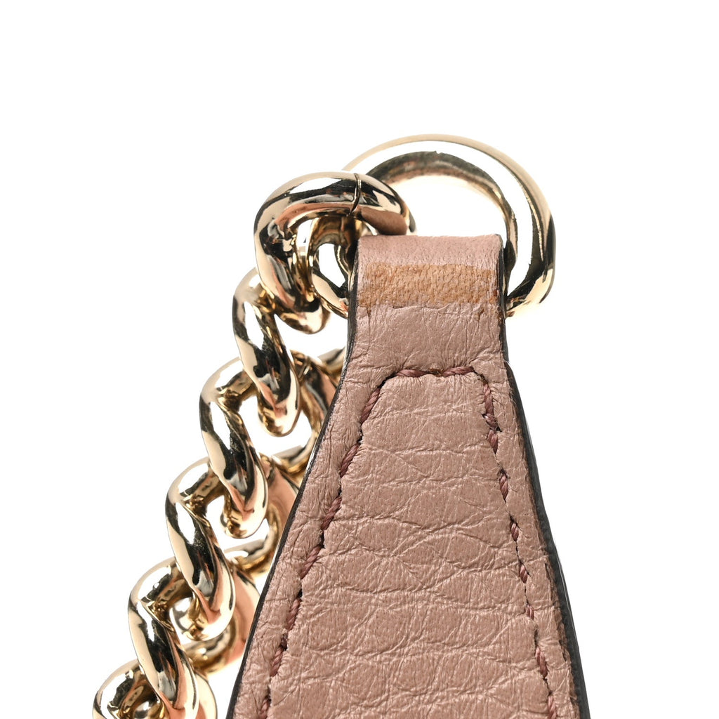 Pebbled Calfskin Medium Soho Chain Shoulder Bag Camelia