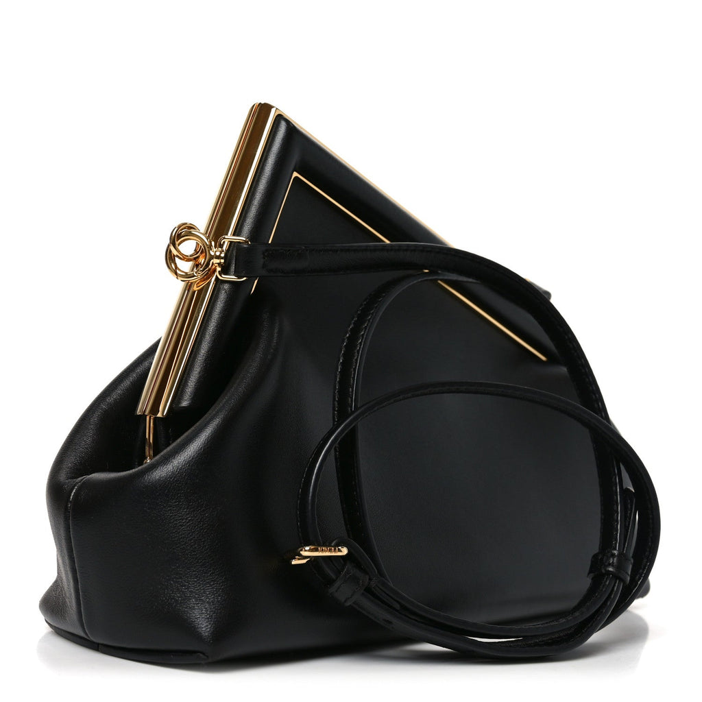 Shiny Nappa Small Fendi First Black