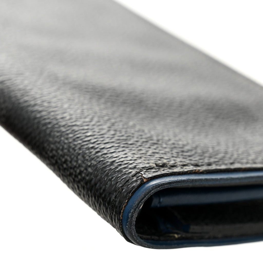 Damier Graphite Brazza Wallet Bleu Neon