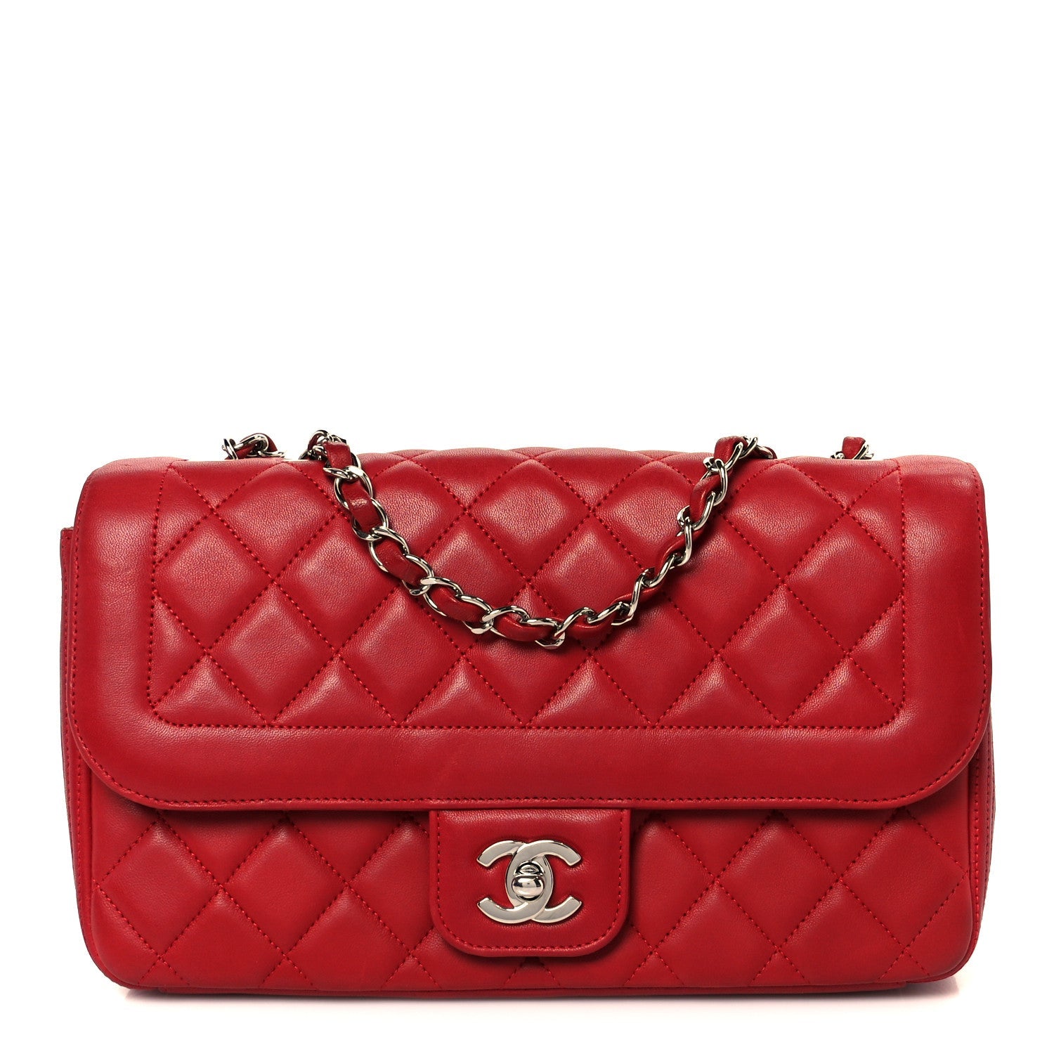 Lambskin Medium Coco Rider Flap Red