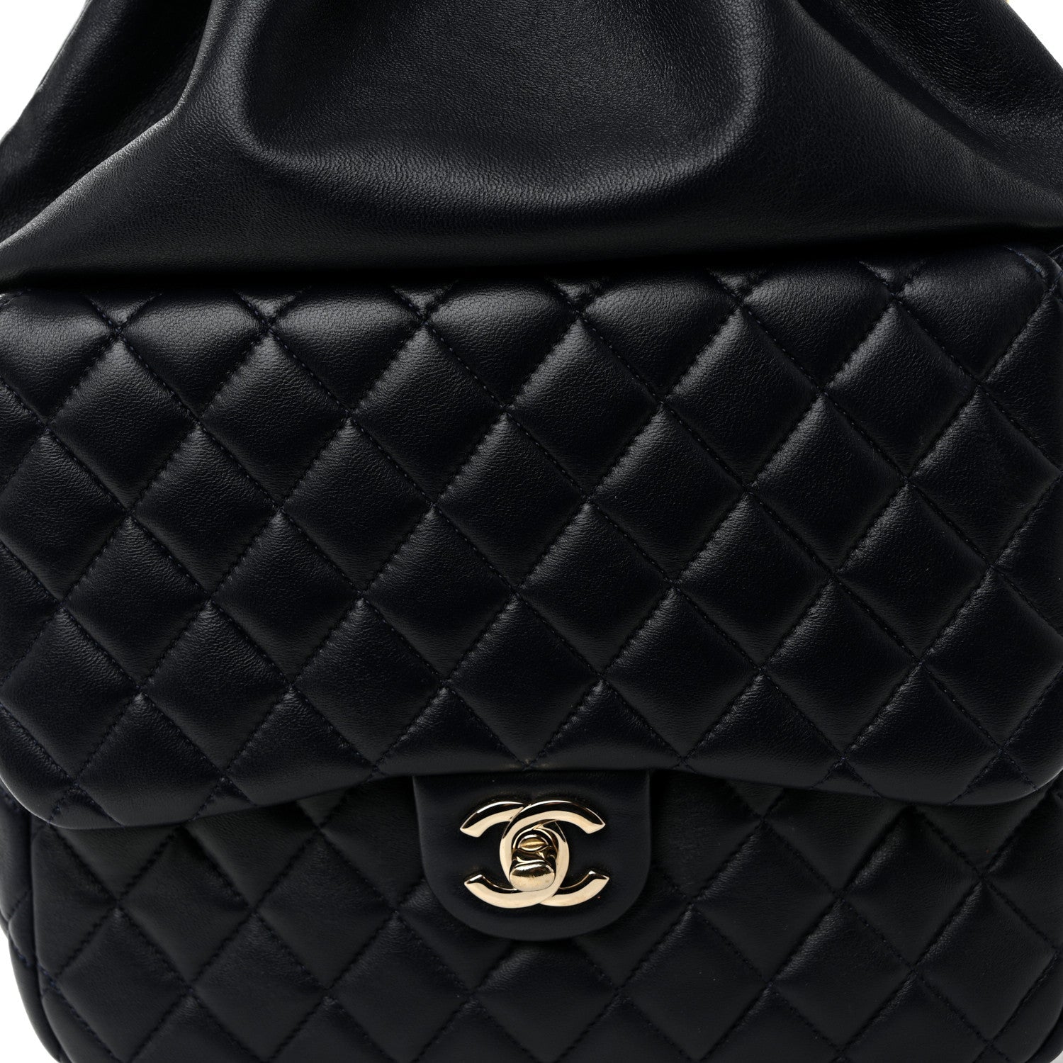 Lambskin Quilted Large In Seoul Backpack Navy