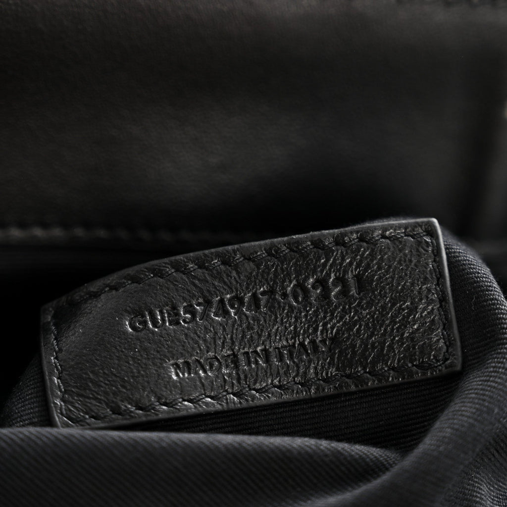 Calfskin Y Quilted Monogram Monochrome Large Loulou Chain Satchel Black