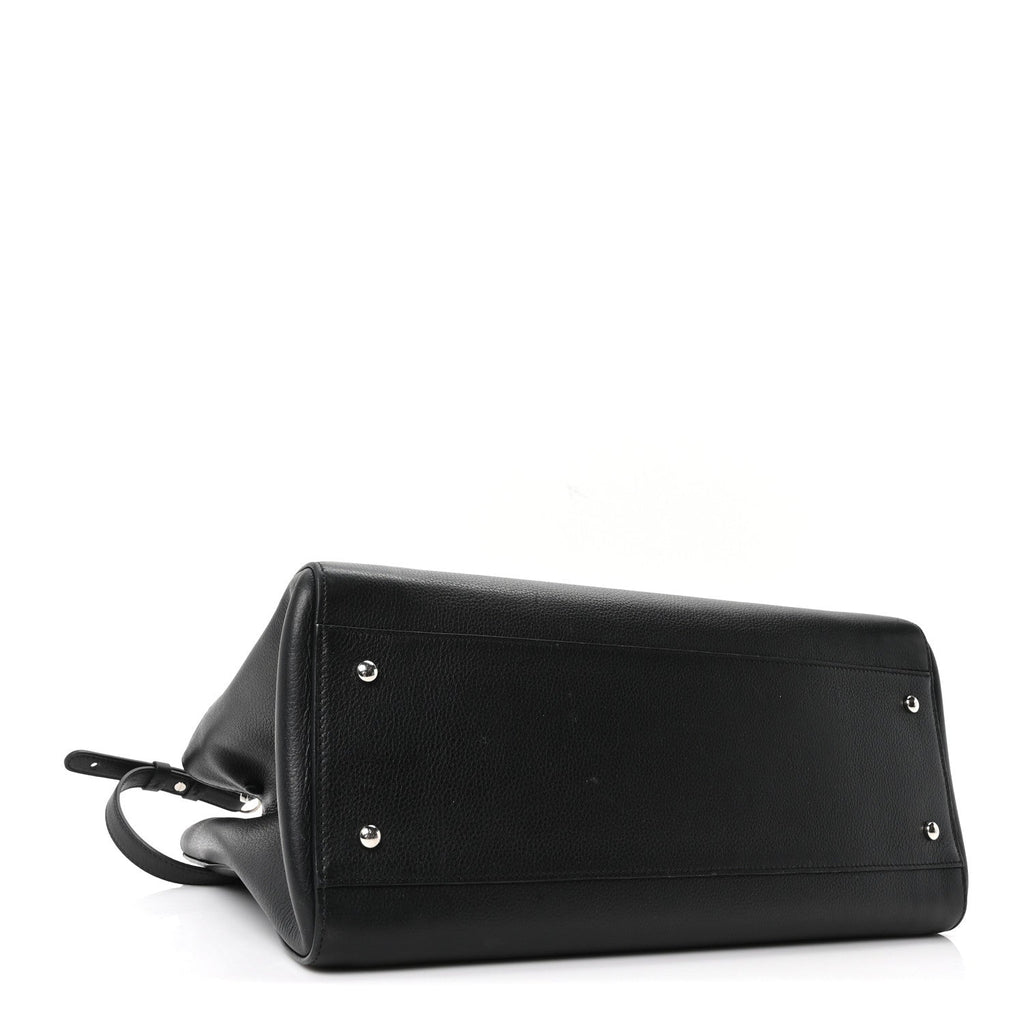 Grained Calfskin Medium Neo Executive Shopper Tote Black