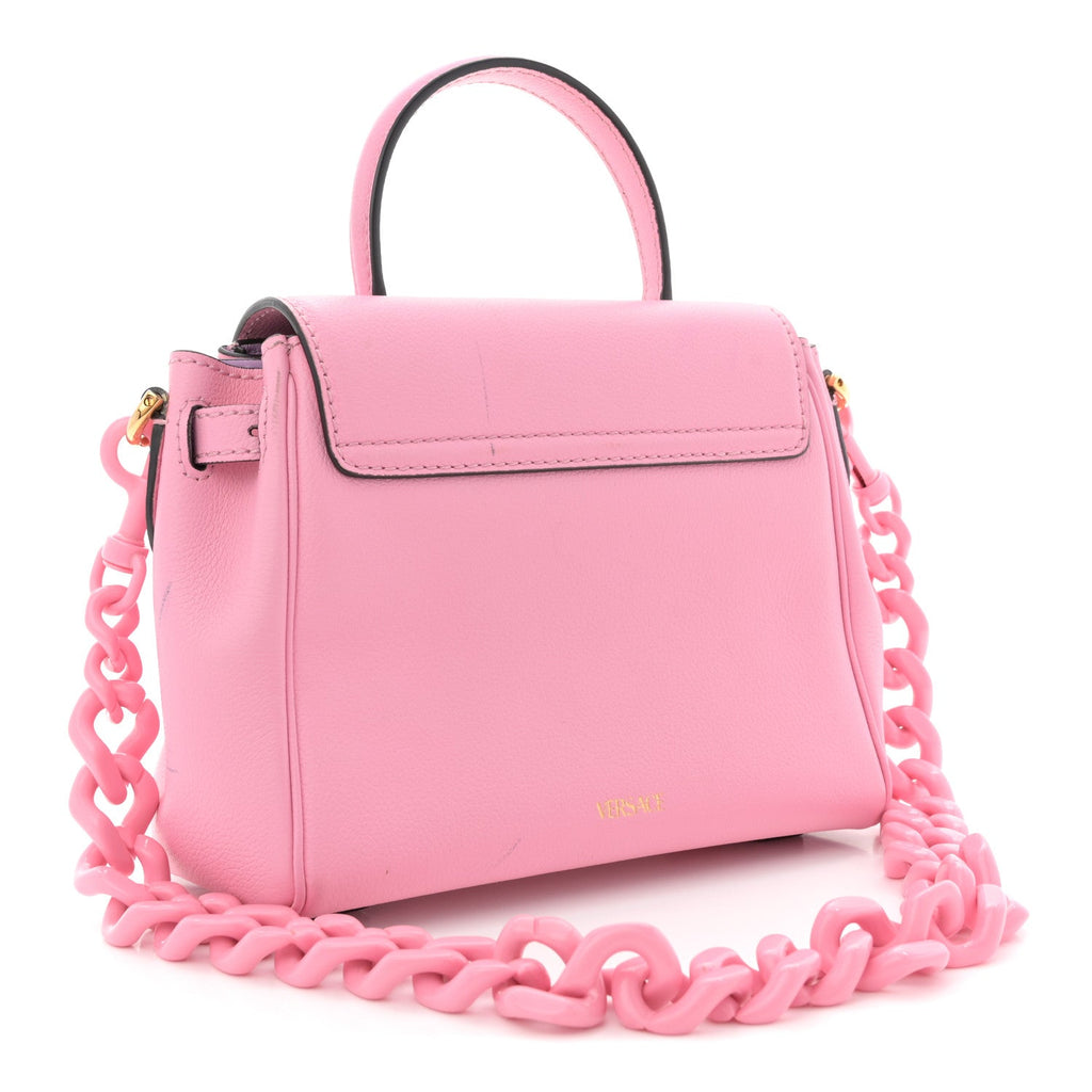 Grained Calfskin Small La Medusa Top Handle Bag Pink
