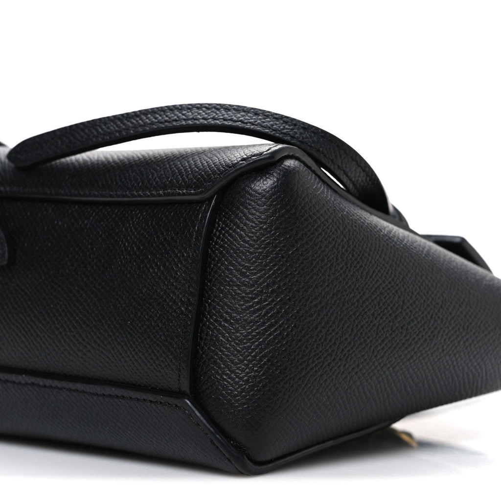 Grained Calfskin Nano Belt Bag Black