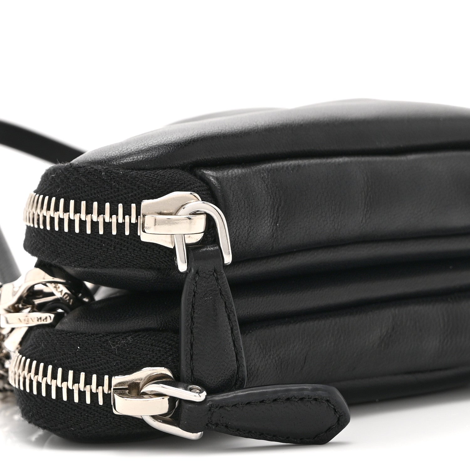 Nappa Soft Padded Mini Triangle Crossbody Pouch Black