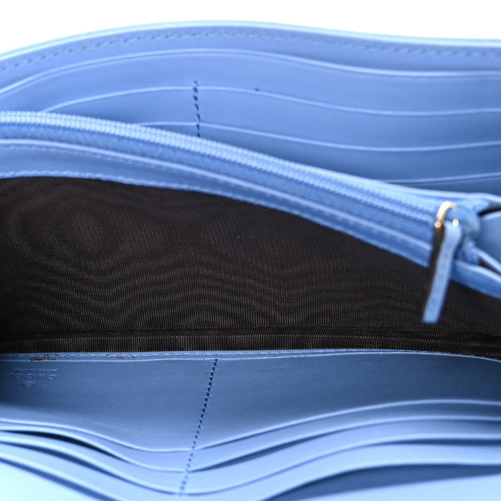 Calfskin Matelasse GG Marmont Continental Wallet Clear Sky Blue