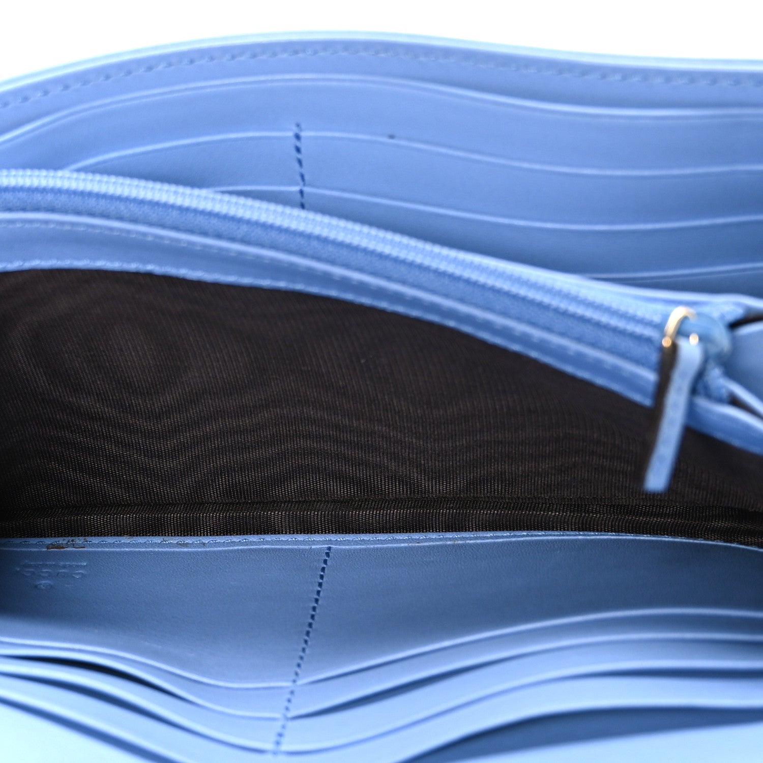Calfskin Matelasse GG Marmont Continental Wallet Clear Sky Blue