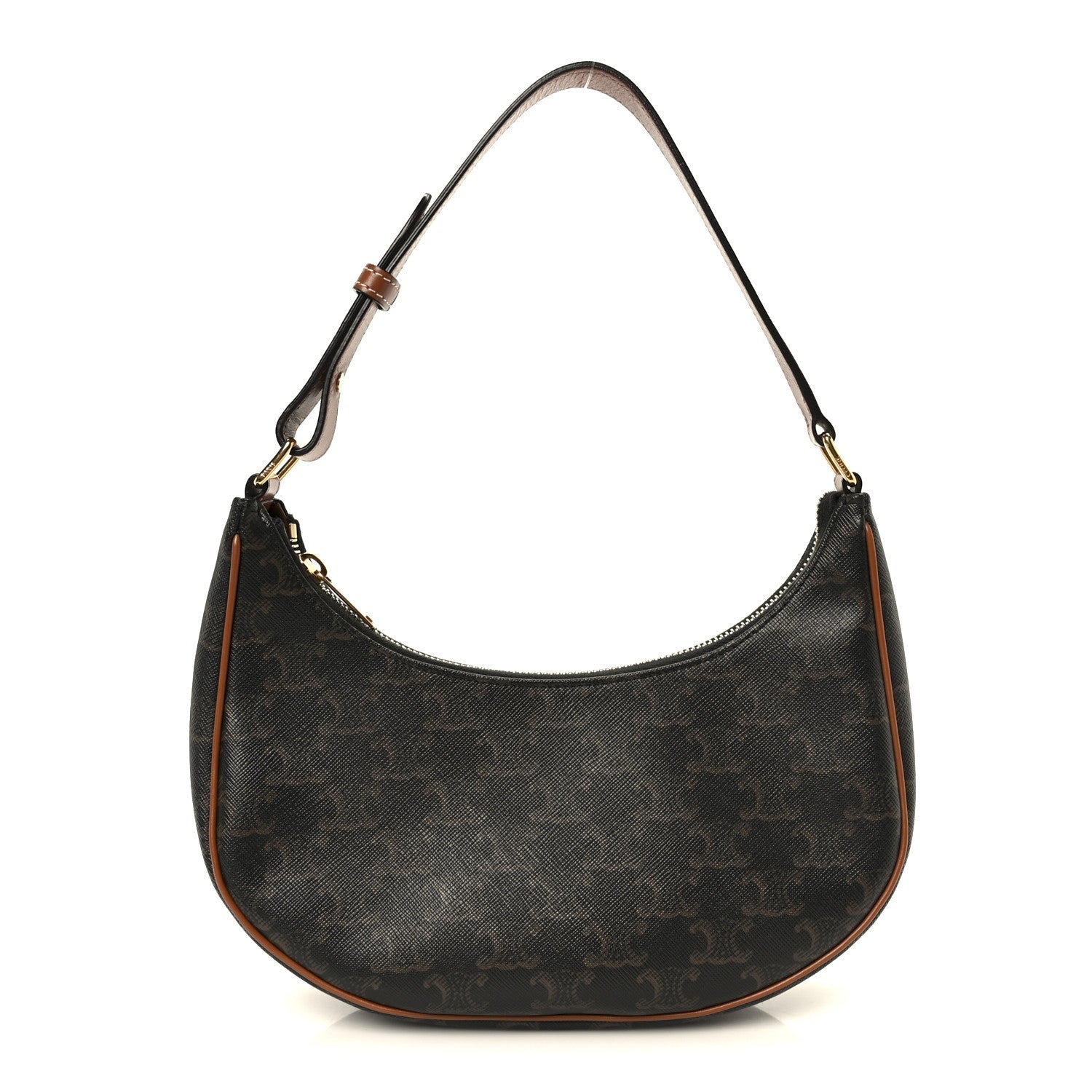 Triomphe Canvas Calfskin Ava Shoulder Bag Tan