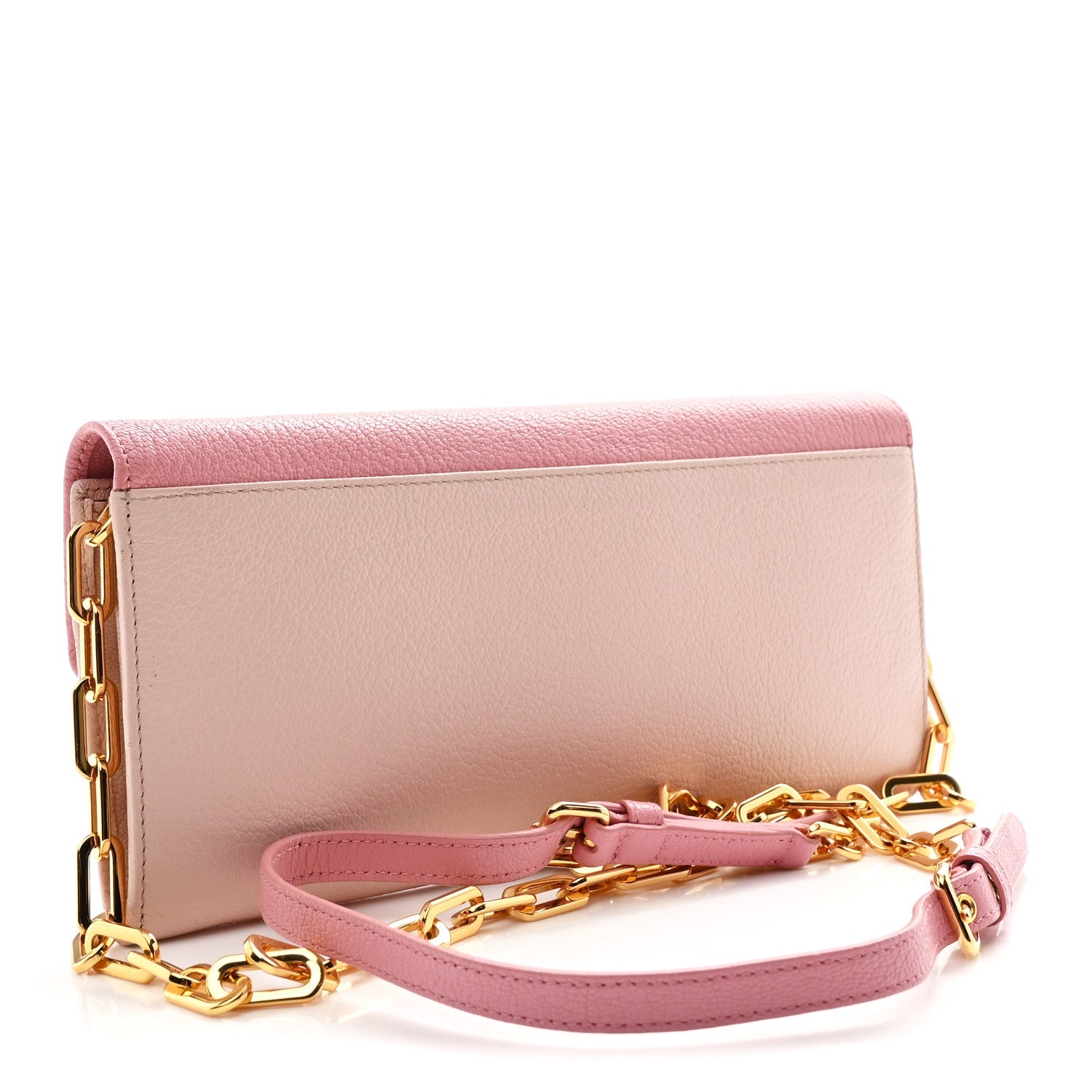 Goatskin Madras Bicolor Wallet On Chain Rosa Gemma