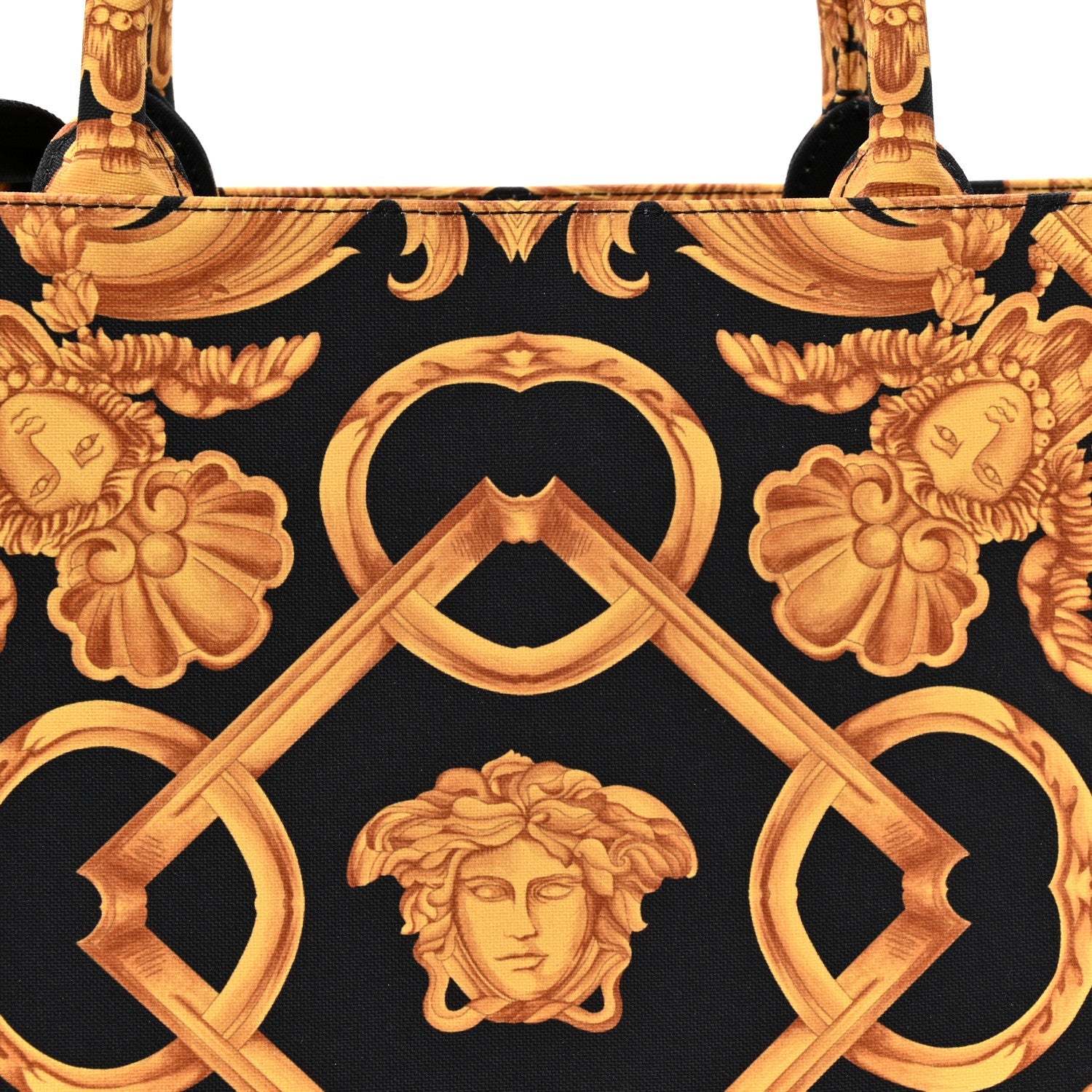 Canvas Baroque Print Medusa Large Tote Black