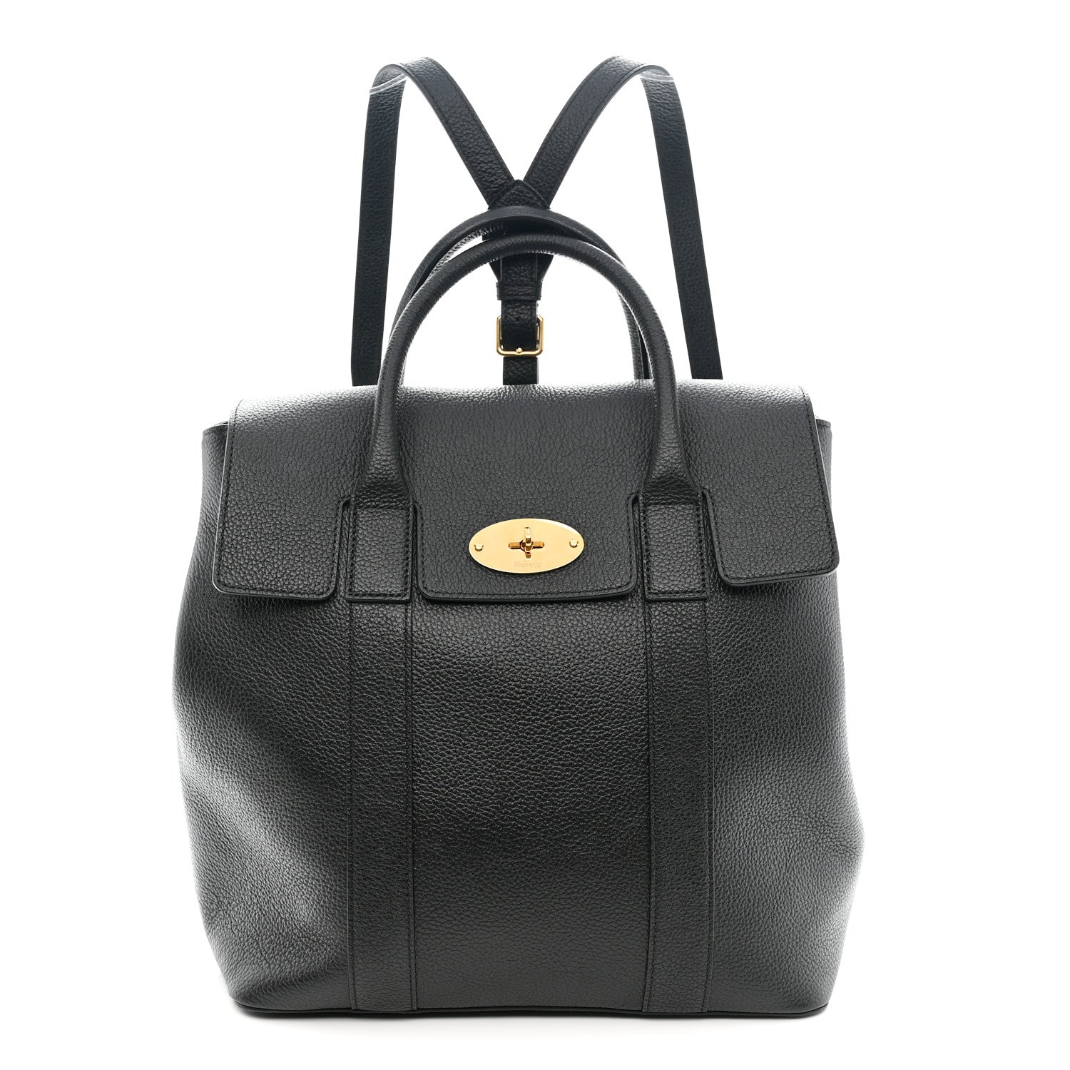 Classic Grain Calfskin Small Bayswater Backpack Black