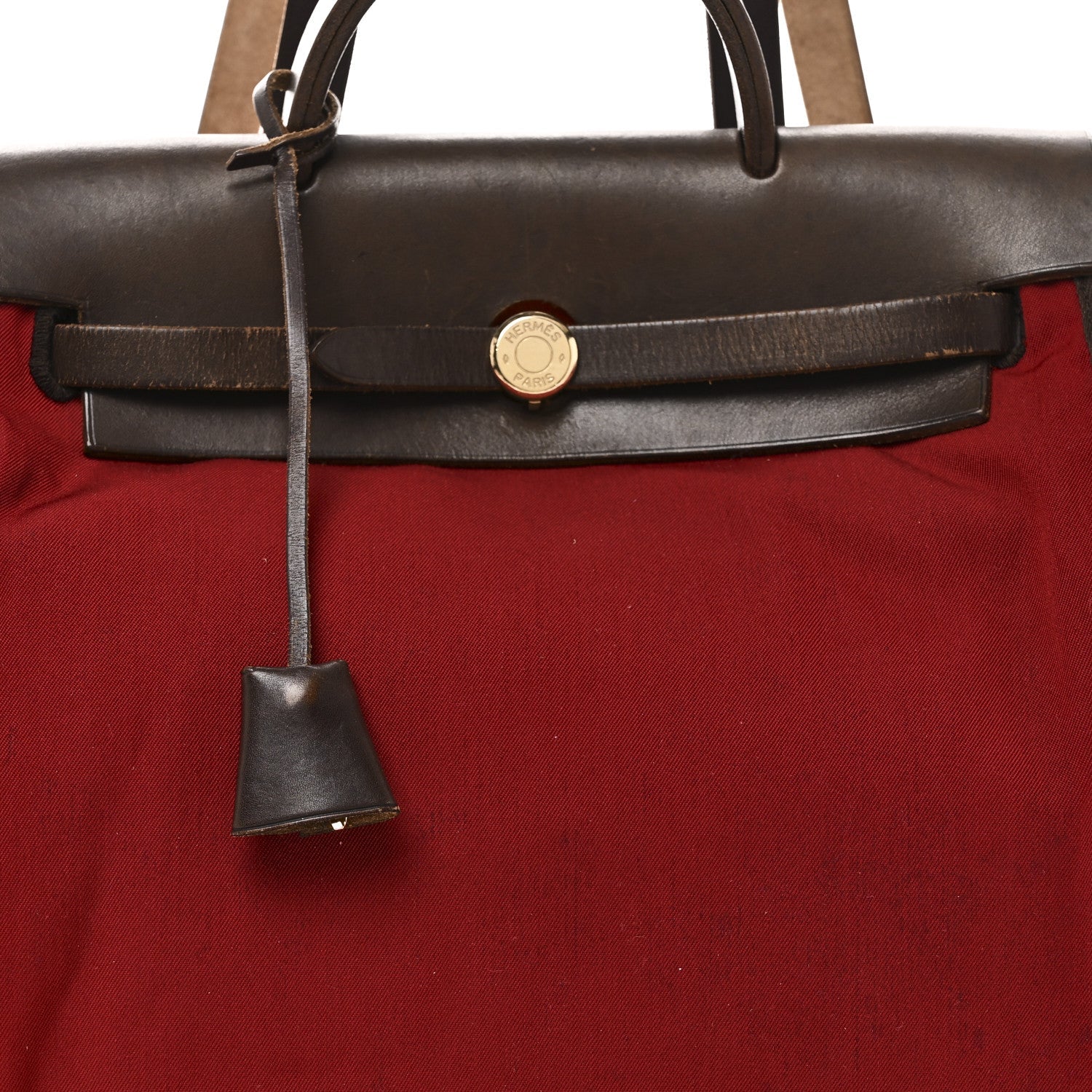 Toile Vache Calfskin Herbag 30 PM Backpack Orange Red