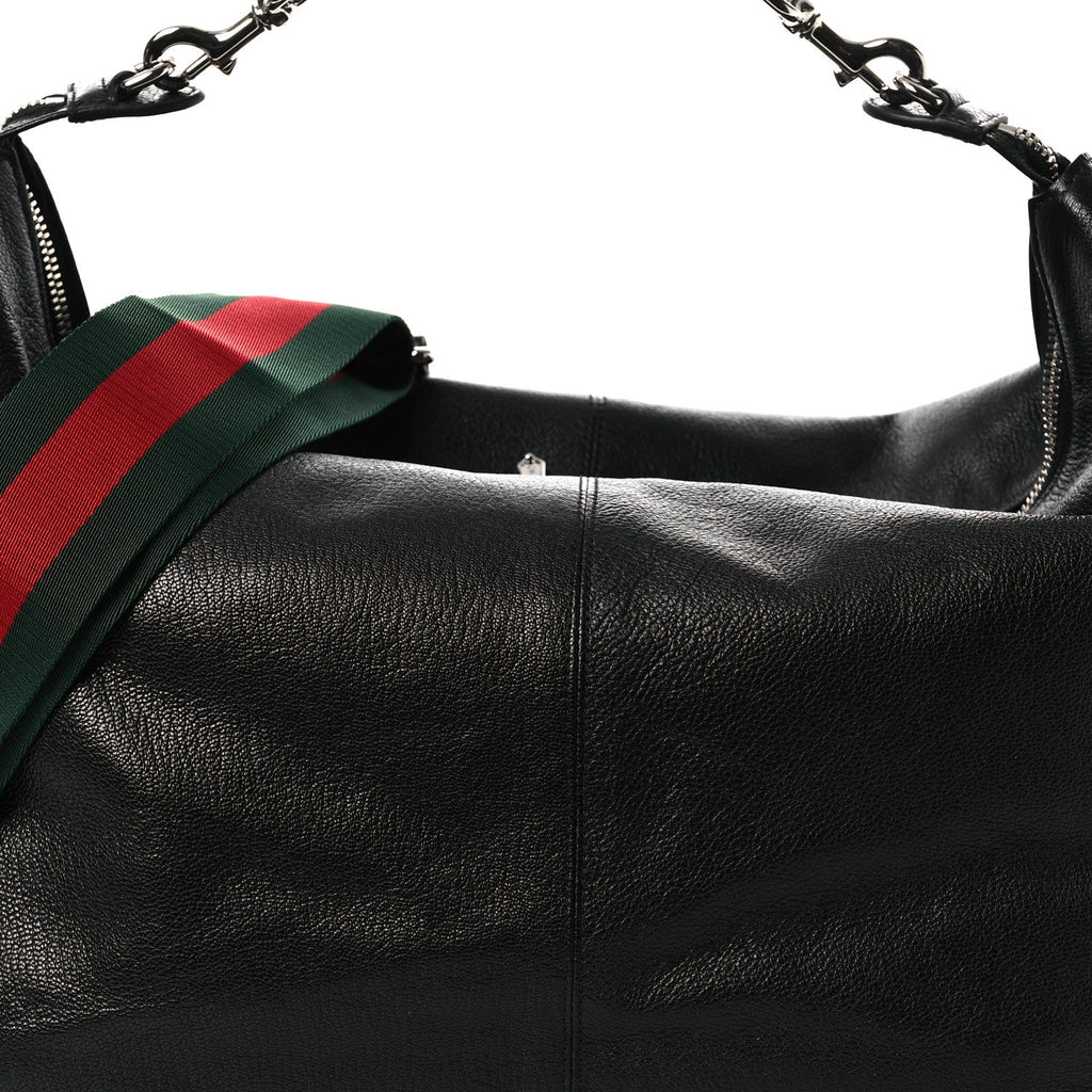 Grained Calfskin Medium Brea Crossbody Bag Black