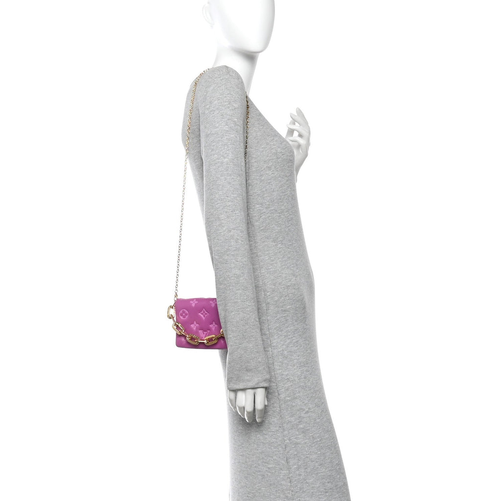 Lambskin Embossed Monogram Coussin Belt Bag Orchid