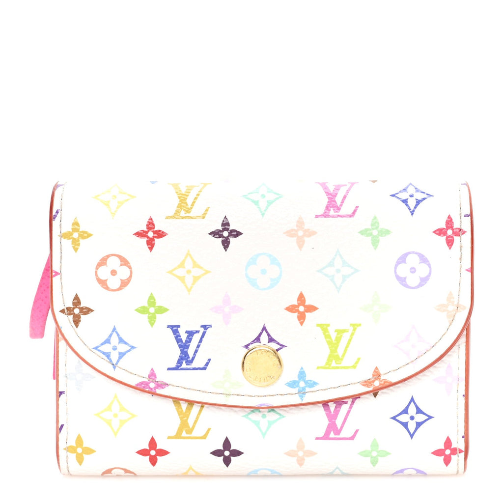 LV X TM Monogram Multicolor Rosalie Coin Purse White Kawaii Pink