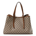 GG Supreme Monogram Emblem Large Tote Bag Beige Ebony Sundial