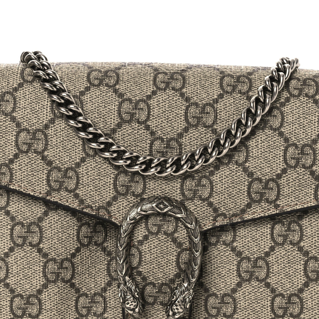 GG Supreme Monogram Mini Dionysus Chain Wallet Beige Taupe
