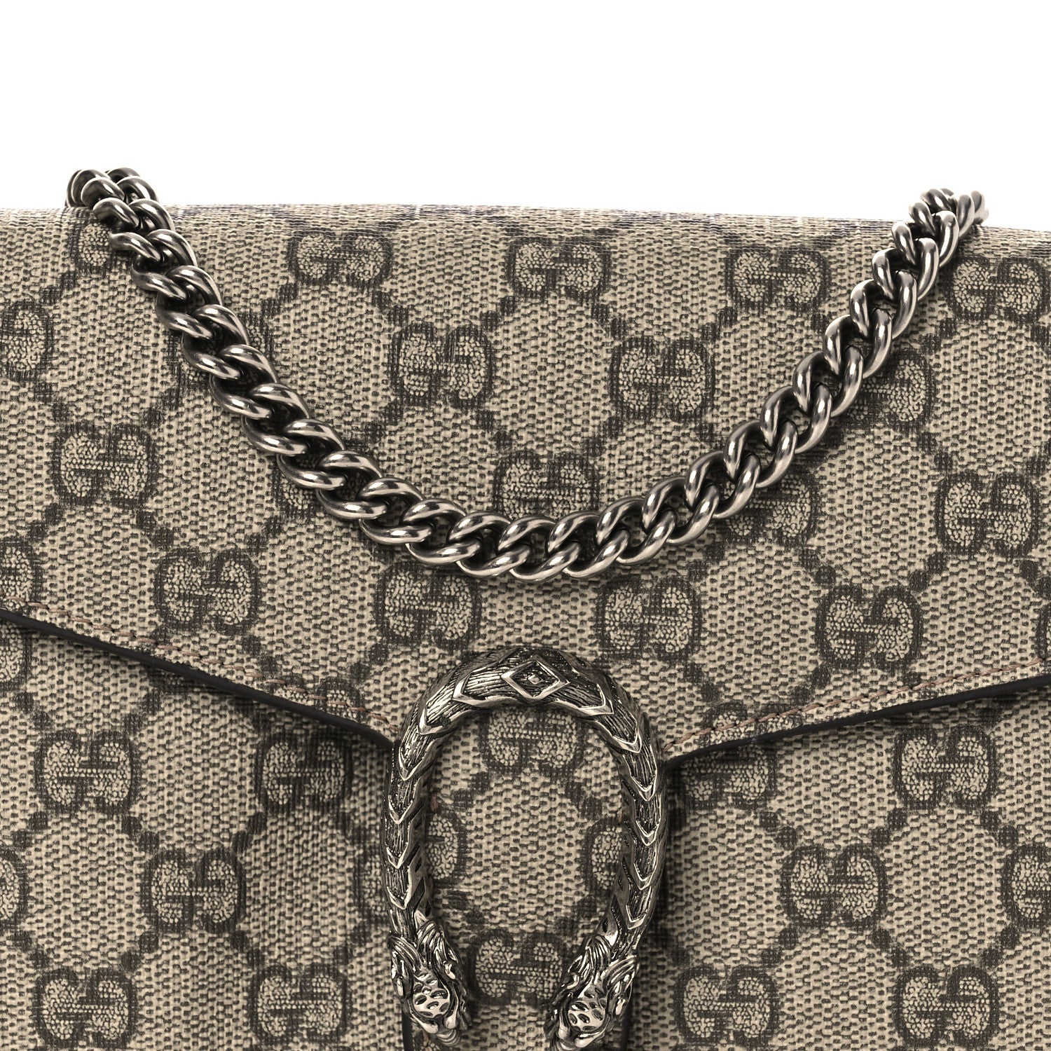 GG Supreme Monogram Mini Dionysus Chain Wallet Beige Taupe
