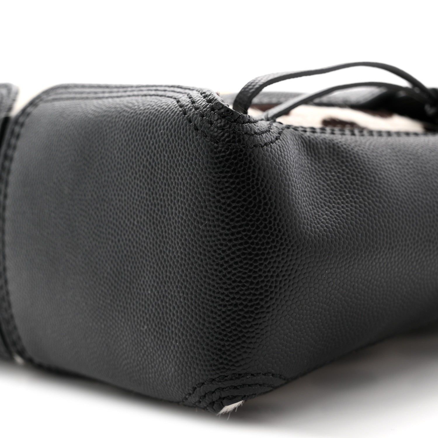 Calf Hair Polka Dot Mini Pashli Satchel Black