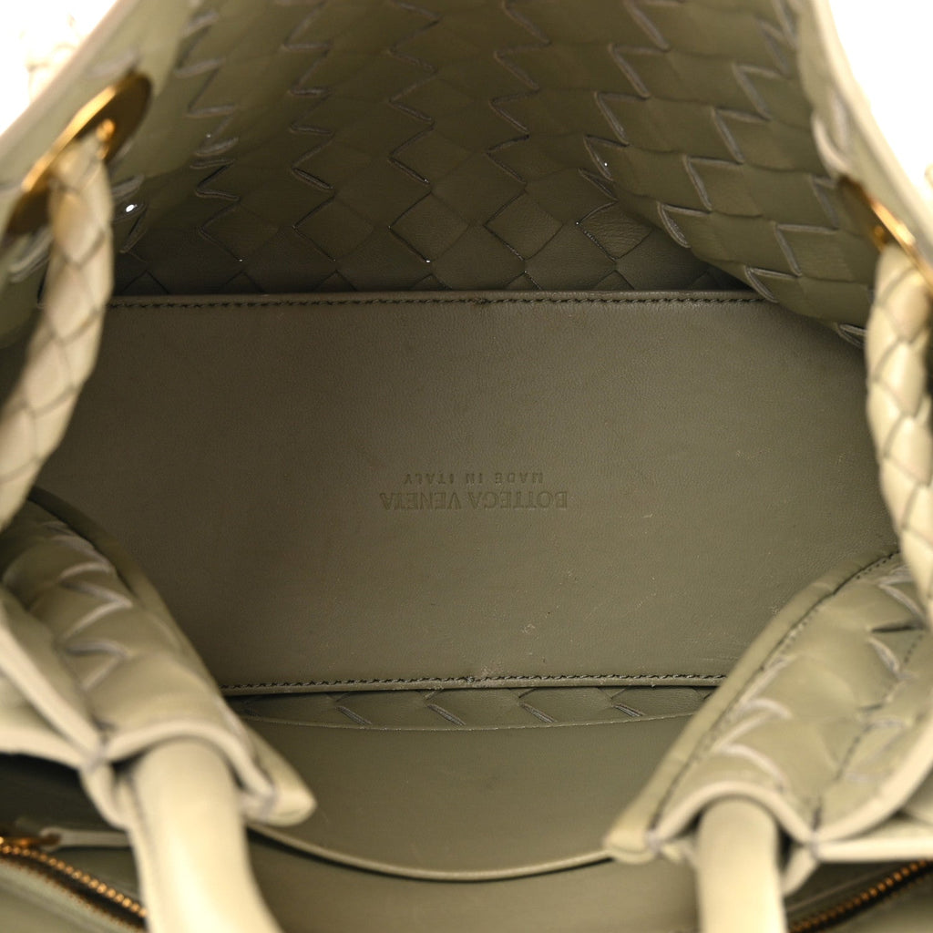 Nappa Intrecciato Small Andiamo Shoulder Bag Travertine
