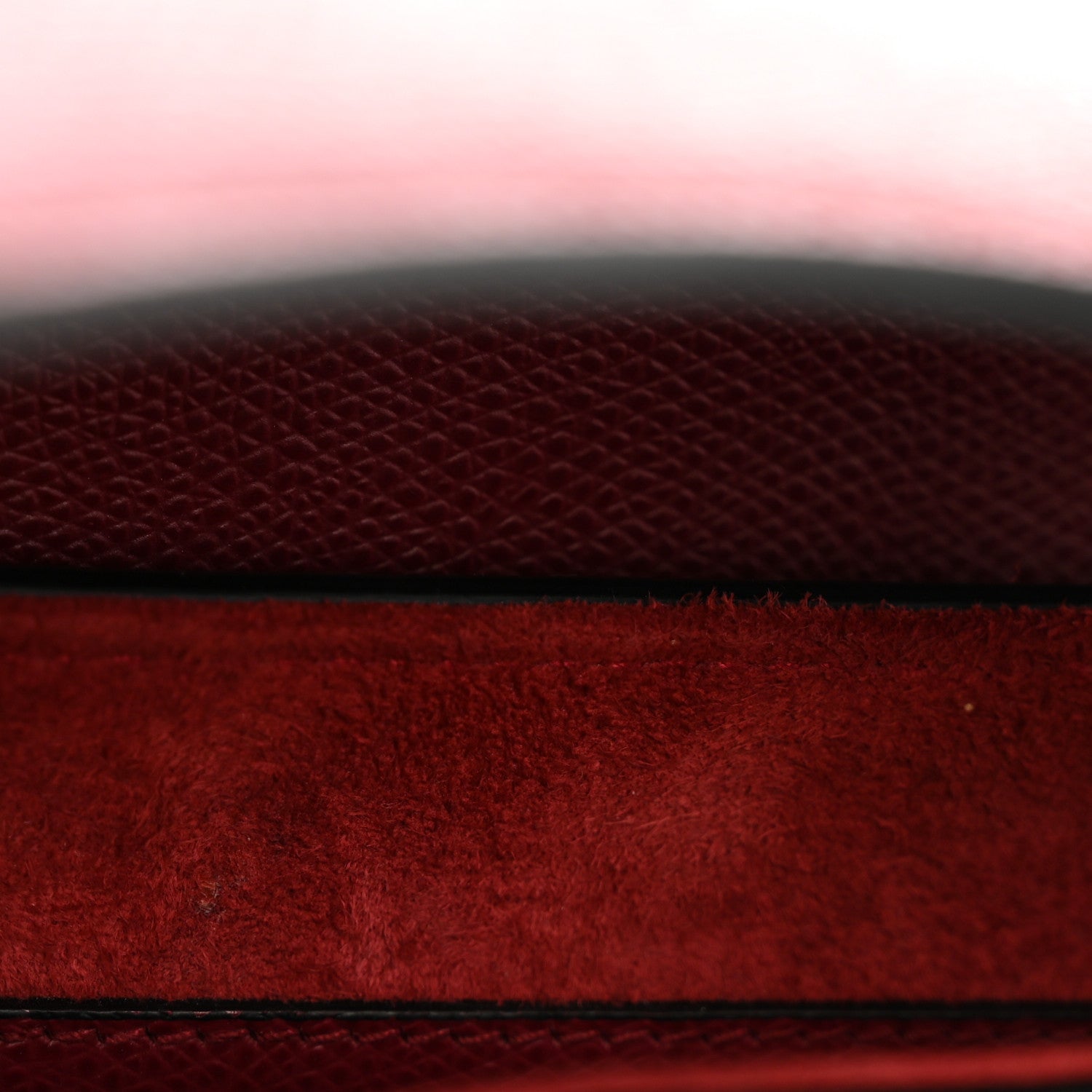Grained Calfskin Saddle Bag Red