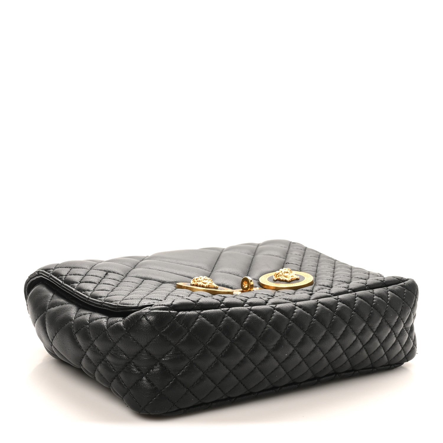 Nappa Quilted La Medusa Chain Crossbody Black